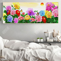 Tranh sơn dầu hoa mẫu đơn in tranh thuê đẹp