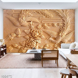 Tranh 3D chim công phù điêu