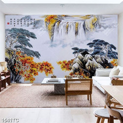 Tranh thủy mặc in kính đẹp