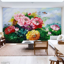 Tranh sơn dầu hoa mẫu đơn đẹp