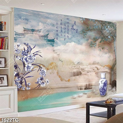 Tranh thư pháp bình hoa cổ