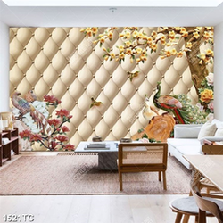 Tranh chim công giả ngọc nền 3D