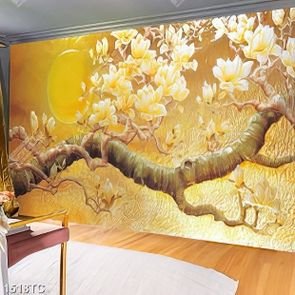 Tranh hoa mộc lan và ánh trăng