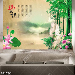 Tranh thư pháp hoa Sen đẹp