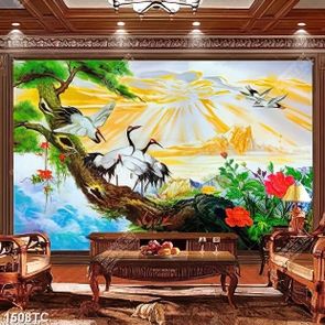 Tranh chim Hạc hoàng hôn
