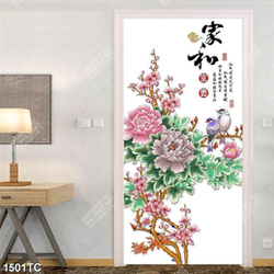 Tranh hoa mẫu đơn và thư pháp