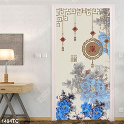 Tranh hoa mẫu đơn xanh