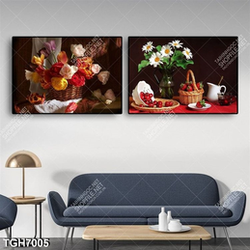 Tranh ghép 2 tấm giỏ hoa