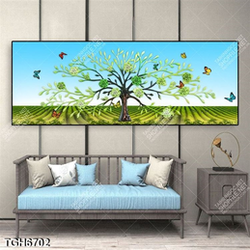 Tranh ghép cây và cánh đồng