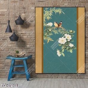 Tranh khổ dọc chim và cây