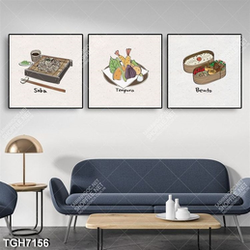 Tranh ghép 3 tấm decor quán ăn