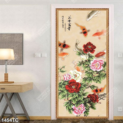 Tranh cá chép và hoa mẫu đơn