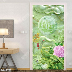 Tranh 3D gỉa học chim uyên ương và hoa mẫu đơn