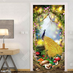 Tranh chim công nền hoa