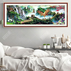 Tranh sơn dầu thác và chim Hạc, Đại Bàng