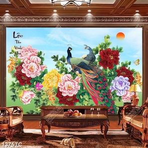 Tranh hoa mẫu đơn và đôi công mùa xuân