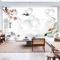 Tranh hoa đào và cá chép