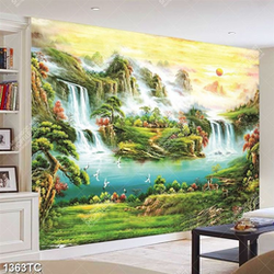 Tranh sơn dầu phong cảnh thác