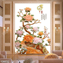 Tranh giả ngọc hoa mẫu đơn