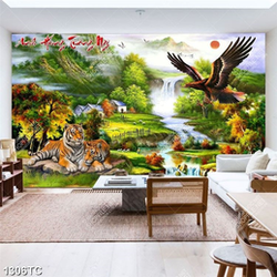 Tranh hổ đại, đại bàng và nền tranh phong cảnh