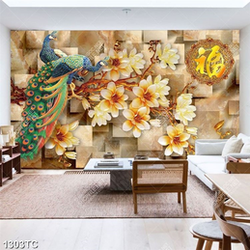 Tranh chim công và hoa mộc lan