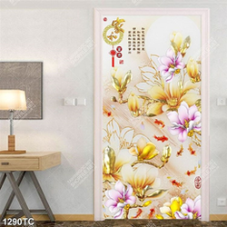 Tranh hoa mộc lan thư pháp đẹp