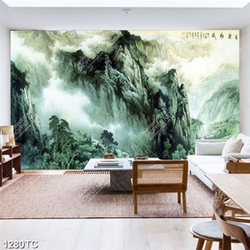 Tranh thủy mặc núi