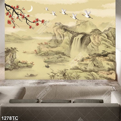 Tranh thủy mặc và hoa đào