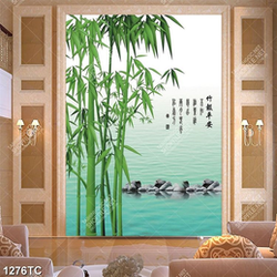 Tranh tre và chữ thư pháp