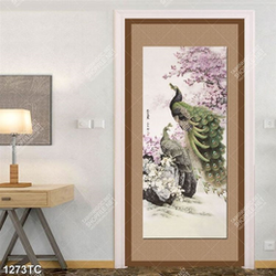 Tranh đôi chim công mùa xuân