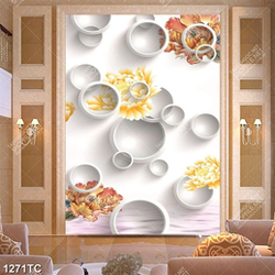 Tranh 3D hoa mẫu đơn dán tường đẹp