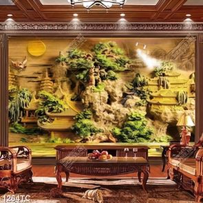 Tranh phù điêu phong cảnh chùa