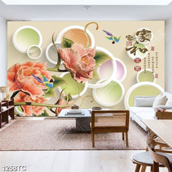 Tranh 3D giả ngọc hoa mẫu đơn