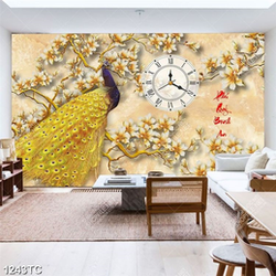 Tranh đồng hồ chim công mới nhất hiện nay