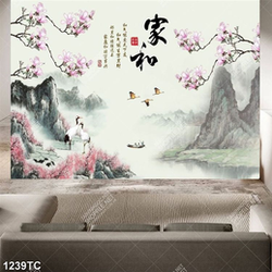 Tranh thủy mặc và hoa mộc lan