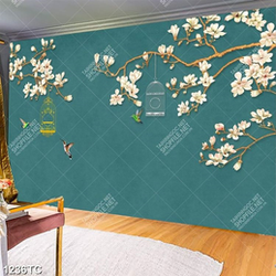 Tranh hoa mộc lan dán tường chất lượng cao