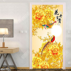 Tranh tài lộc hoa mẫu đơn in kính đẹp