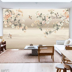 Tranh hoa 3D dán tường đẹp