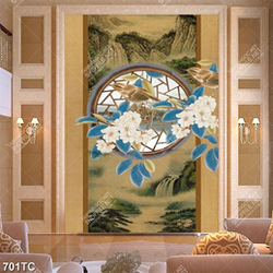 Tranh bình phong chim và hoa đẹp