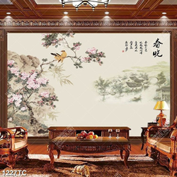 Tranh thủy mặc in dán tường đẹp