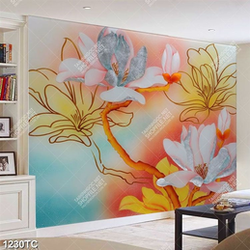 Tranh hoa mộc lan in dán tường
