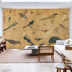 Tranh chim in dán tường