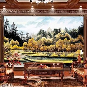 Tranh phong cảnh rừng mùa thu đẹp