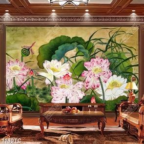 Tranh sơn dầu hoa Sen