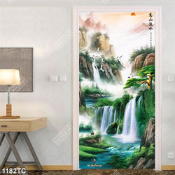 Tranh sơn dầu thác nước phong thủy