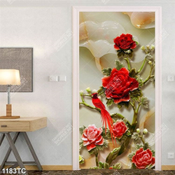 Tranh giả ngọc hoa mẫu đơn đỏ