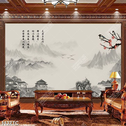 Tranh thủy mặc in treo tường