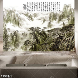 Tranh thủy mặc in kính đẹp