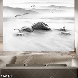 Tranh chim Hạc trắng đen