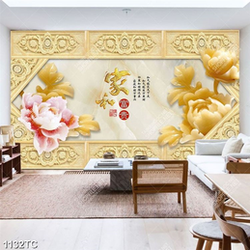 Tranh oa mẫu đơn giả ngọc in siêu nét